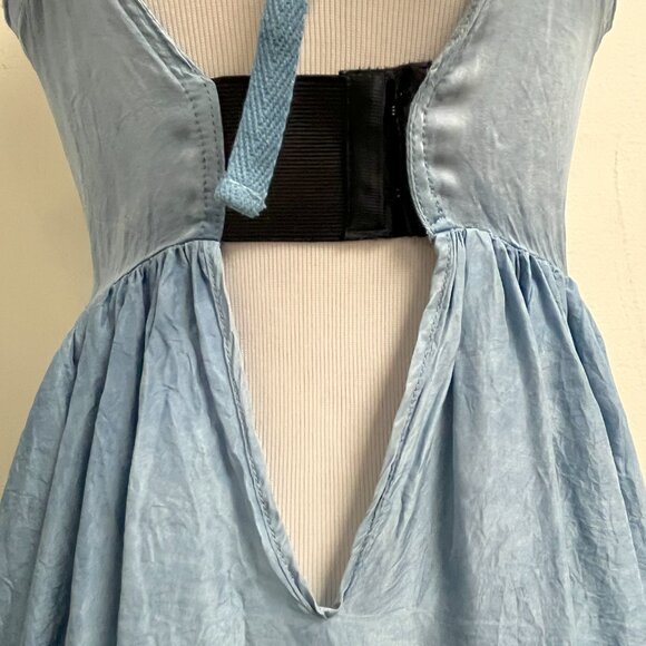Eairth Stargazer blue bustier slip dress Anthropologie NWT 1 Xs S Silk - Picture 10 of 12
